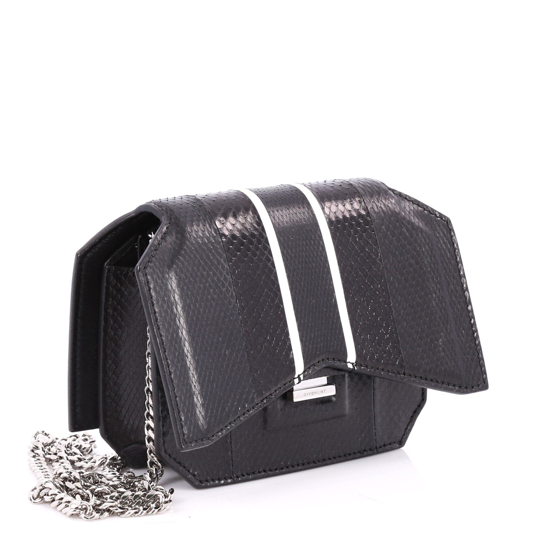 Bow Cut Chain Crossbody Bag Python Mini
