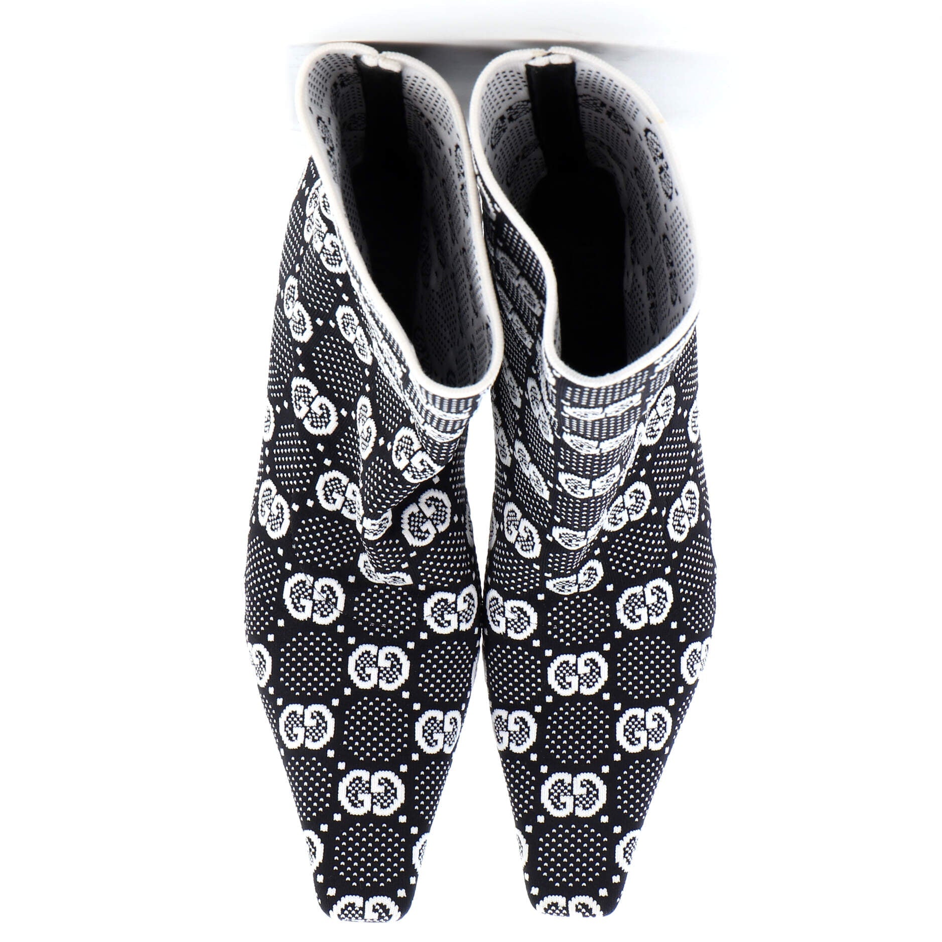 Women's Pointy Toe Sock Boots GG Technical Fabric