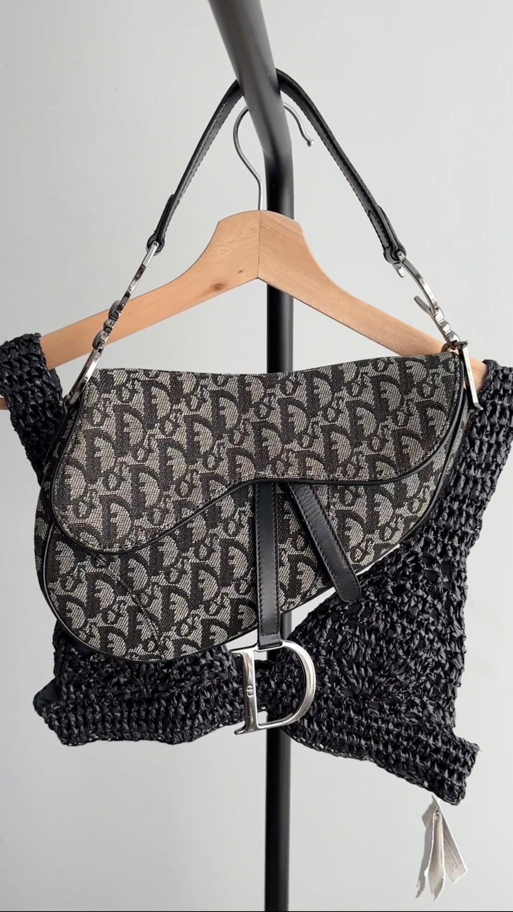 Christian Dior Vintage 2002 John Galliano Oblique Medium Saddle Bag