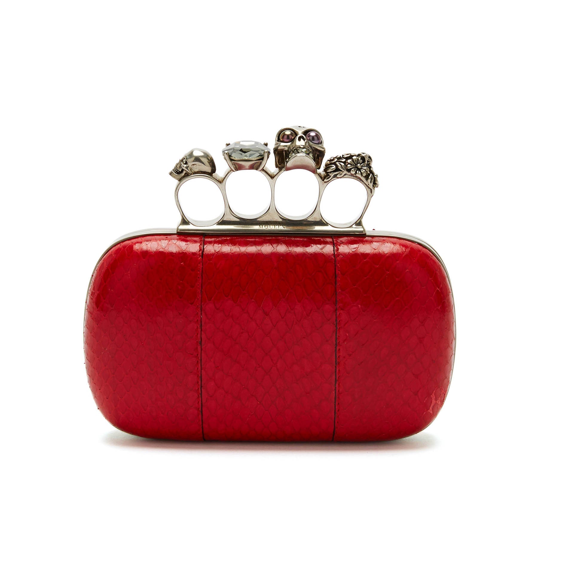 Knuckle Clutch Snakeskin Square