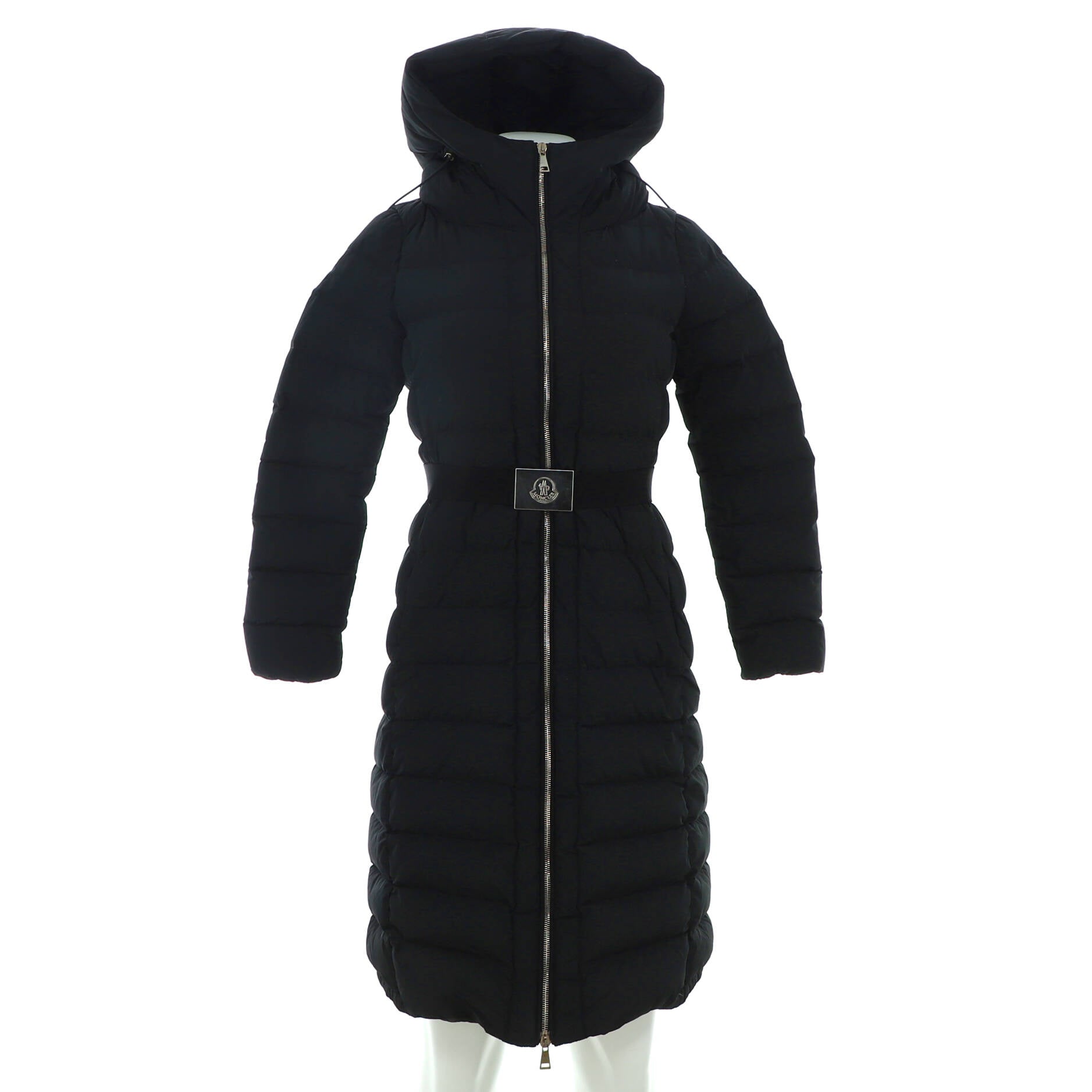 Women's Hooded Zip Puffer Coat Quilted Nylon with Down