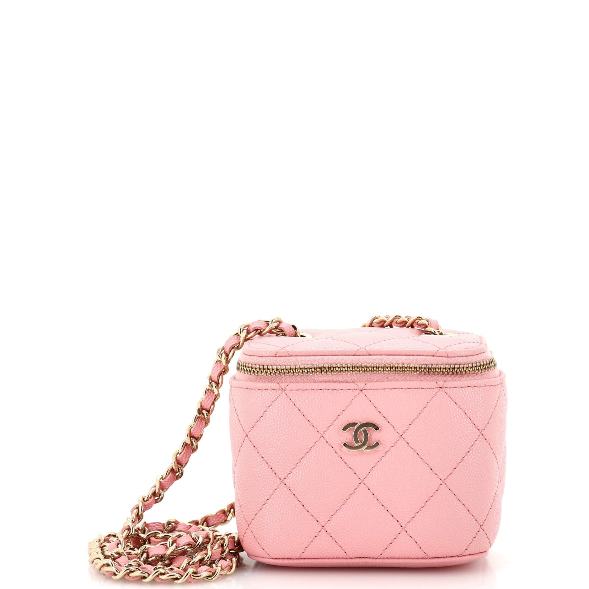 Classic Vanity Case with Chain Quilted Caviar Mini