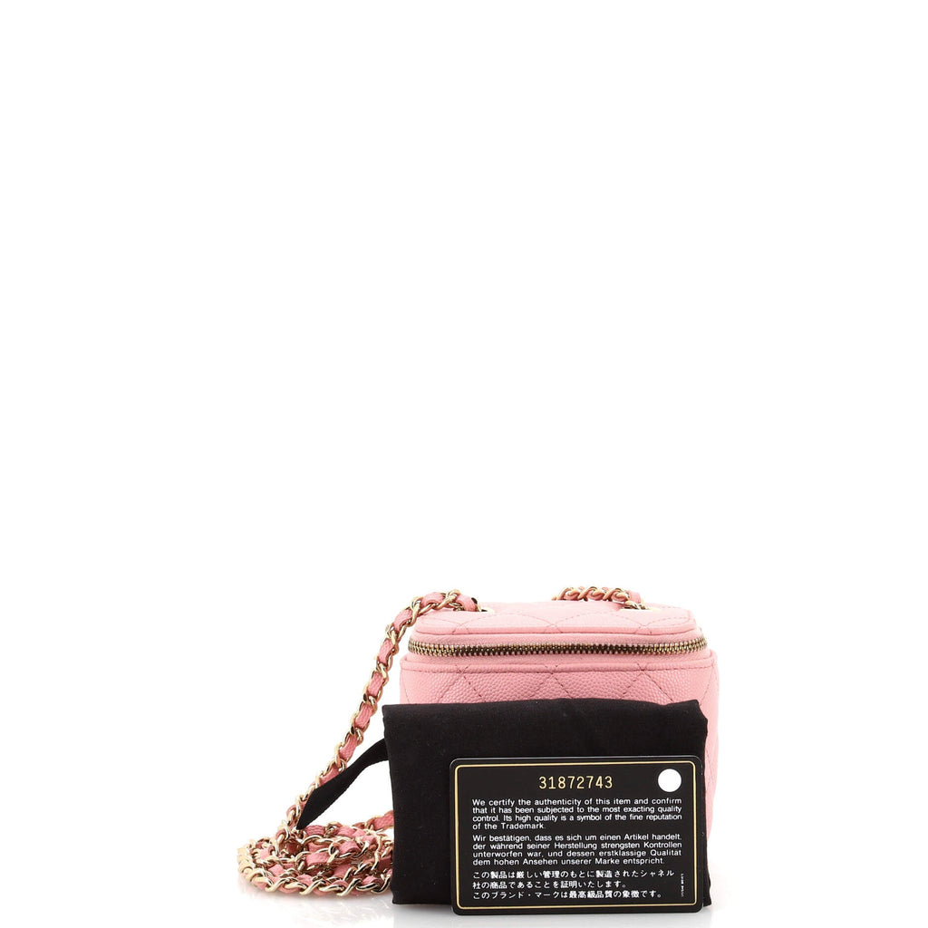 Classic Vanity Case with Chain Quilted Caviar Mini