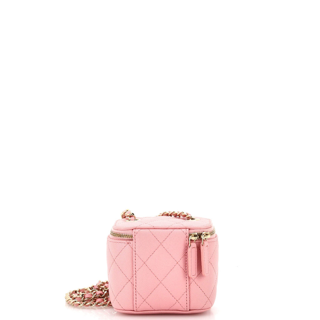 Classic Vanity Case with Chain Quilted Caviar Mini