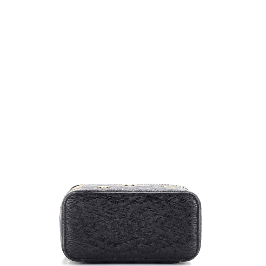 Coco Casino Vanity Case with Chain Quilted Caviar Small