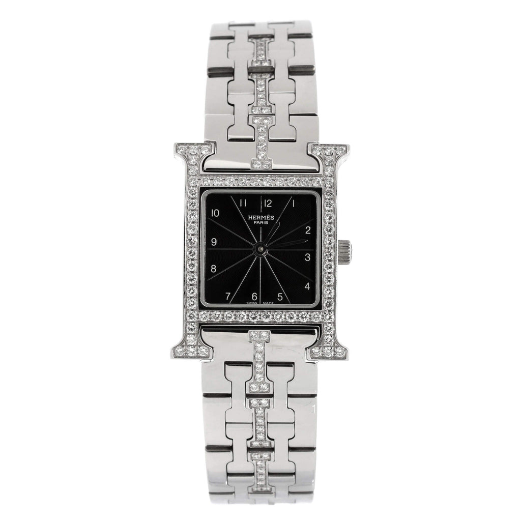 Heure H Quartz Watch Stainless Steel with Diamond Bezel and Bracelet 21