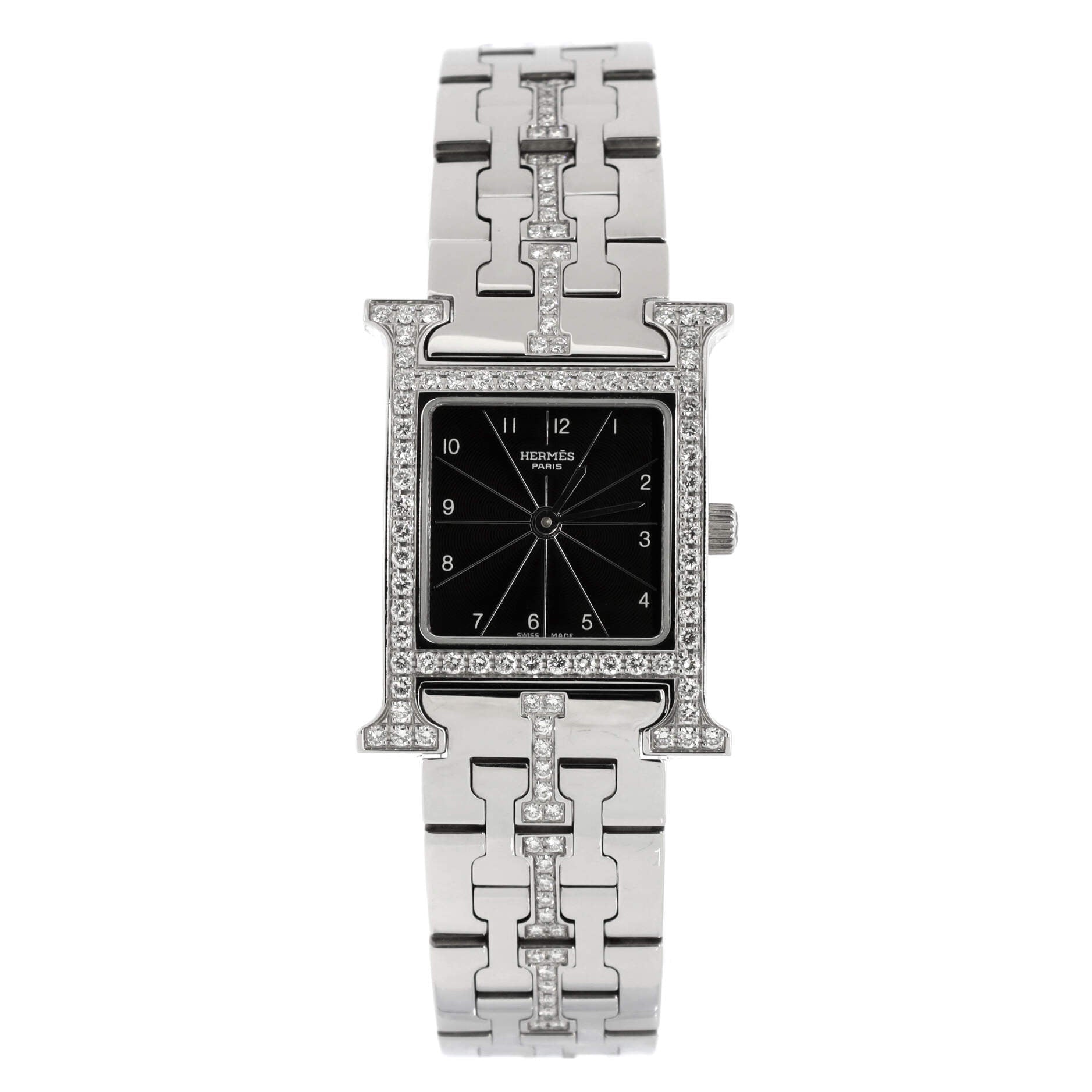 Heure H Quartz Watch Stainless Steel with Diamond Bezel and Bracelet 21