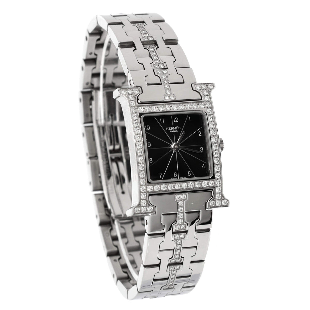 Heure H Quartz Watch Stainless Steel with Diamond Bezel and Bracelet 21