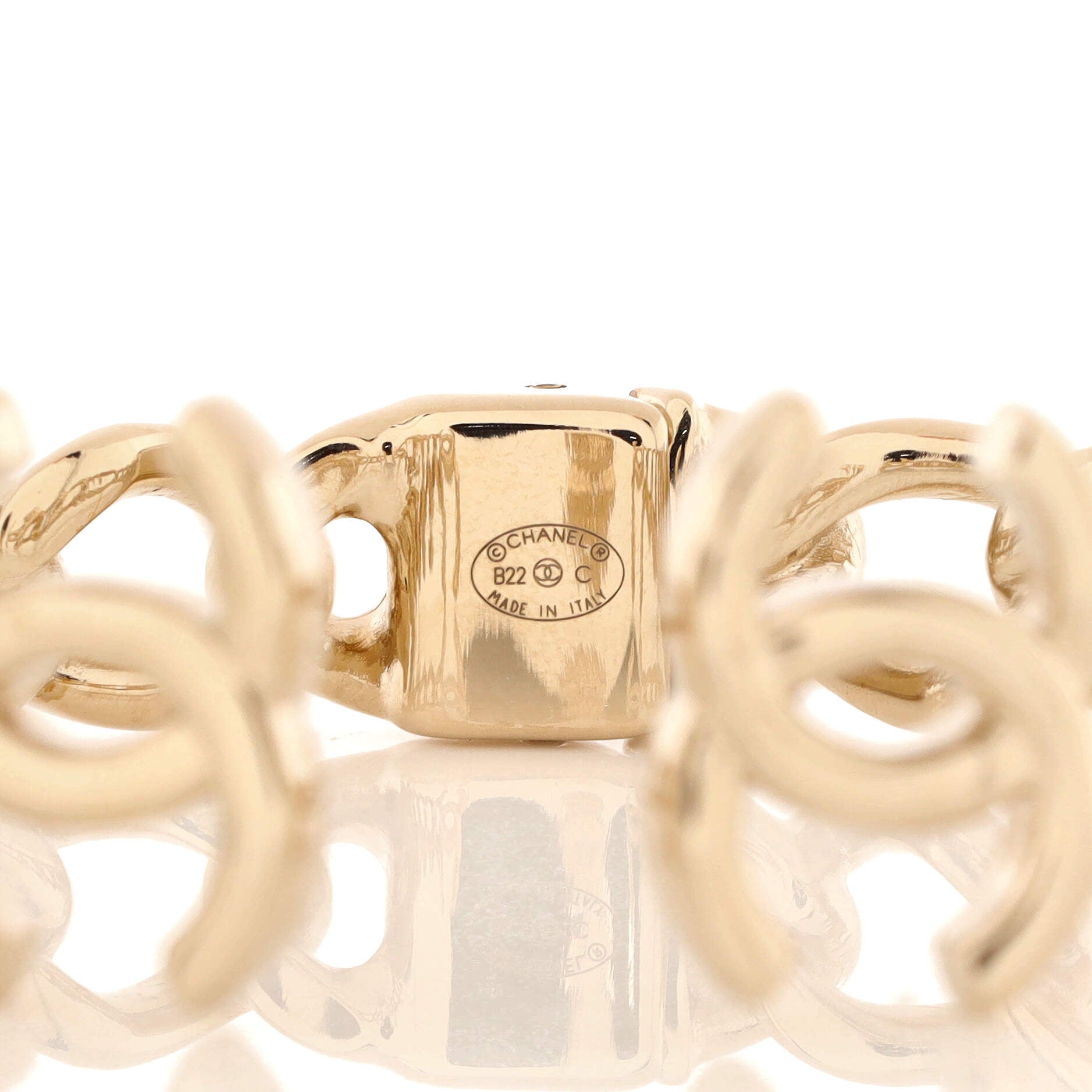 CC Chain Link Cuff Bracelet Metal