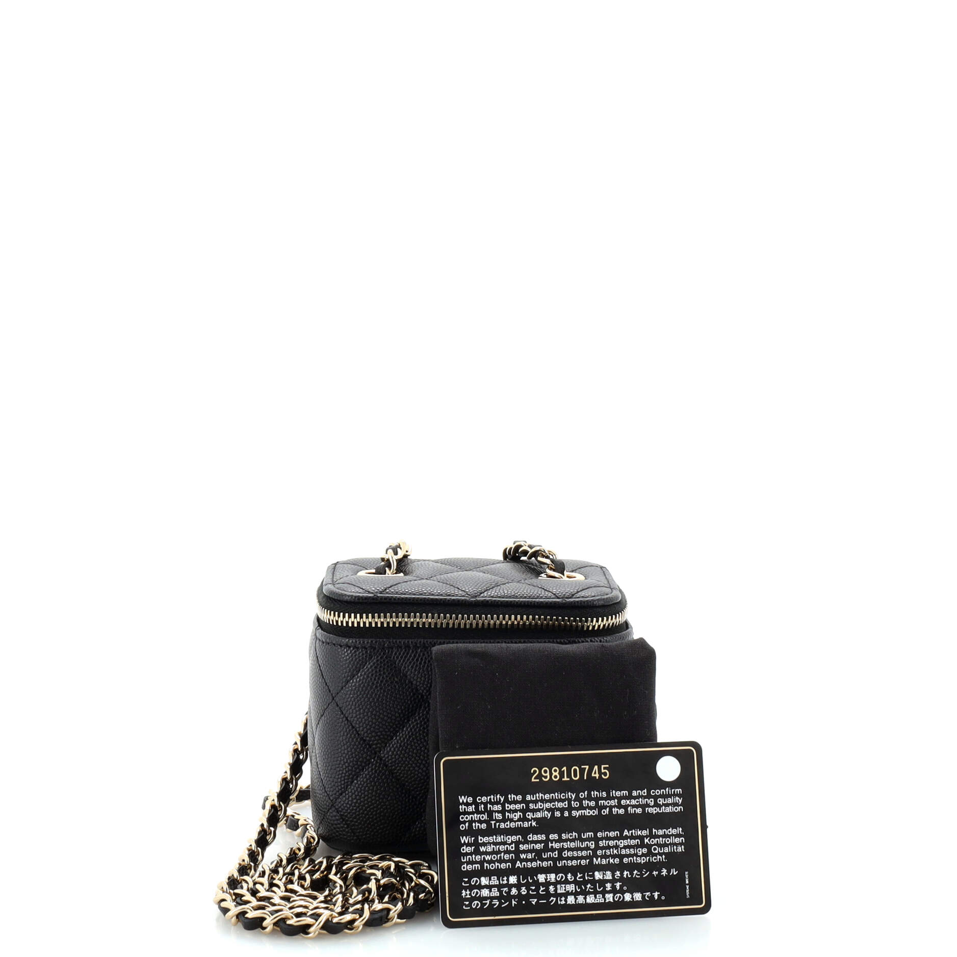 Classic Vanity Case with Chain Quilted Caviar Mini