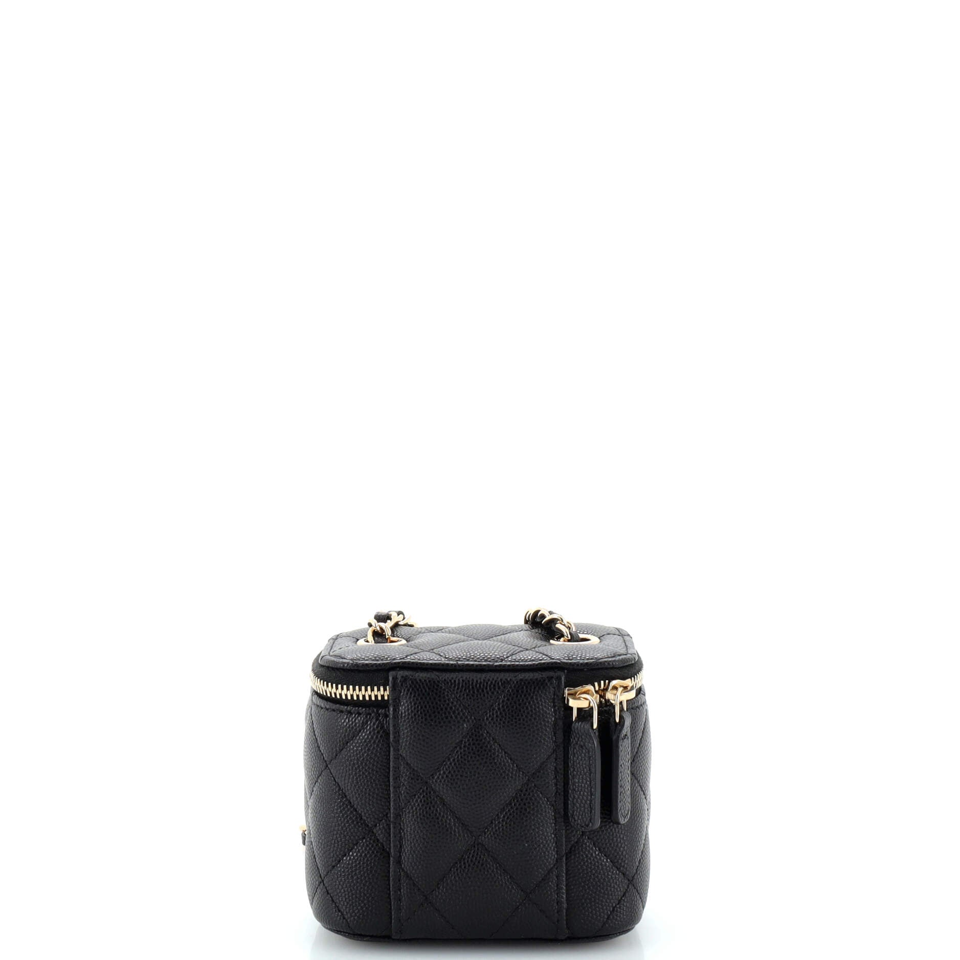 Classic Vanity Case with Chain Quilted Caviar Mini