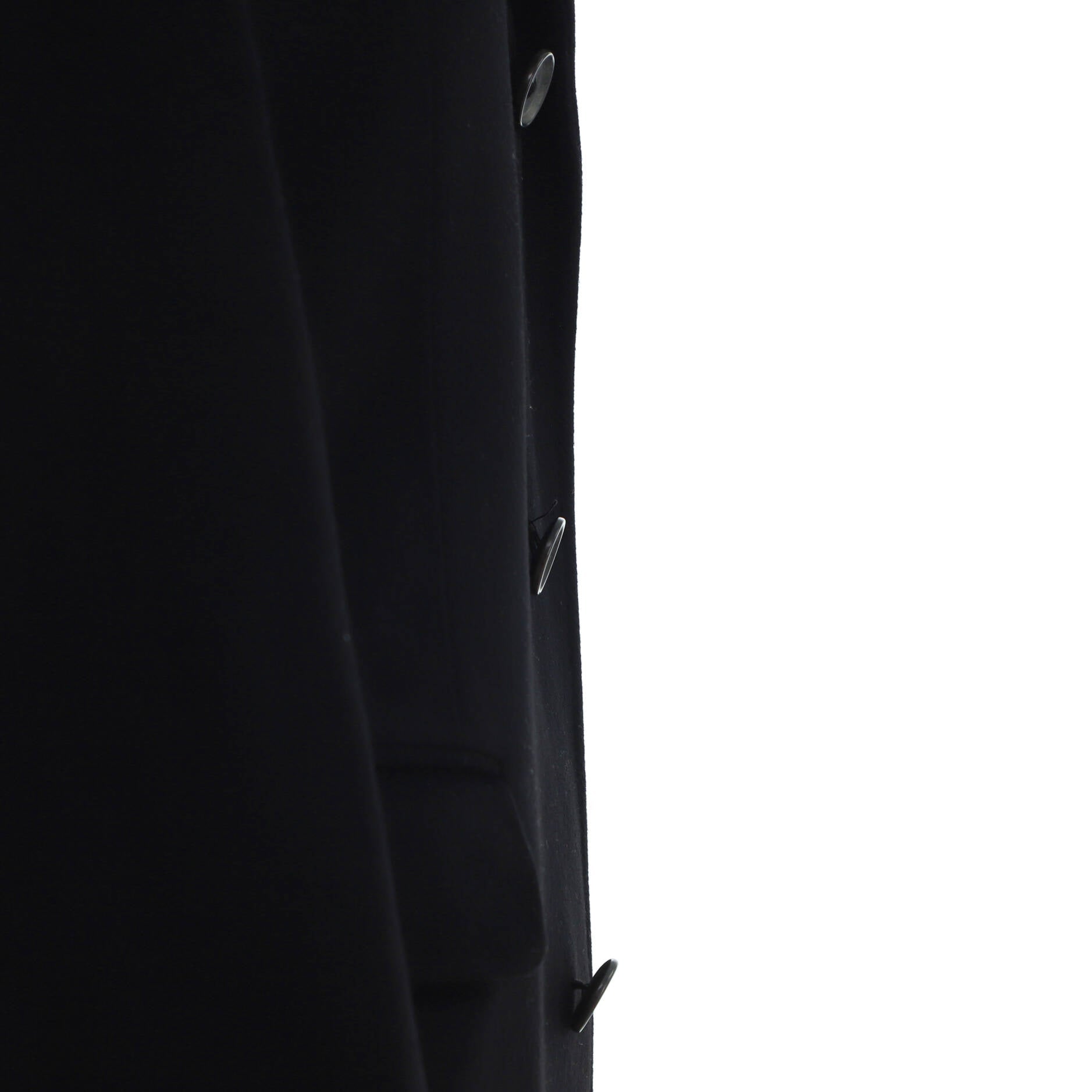 Men's Two Pocket Long Coat Wool and Cashmere Blend with Fox Fur