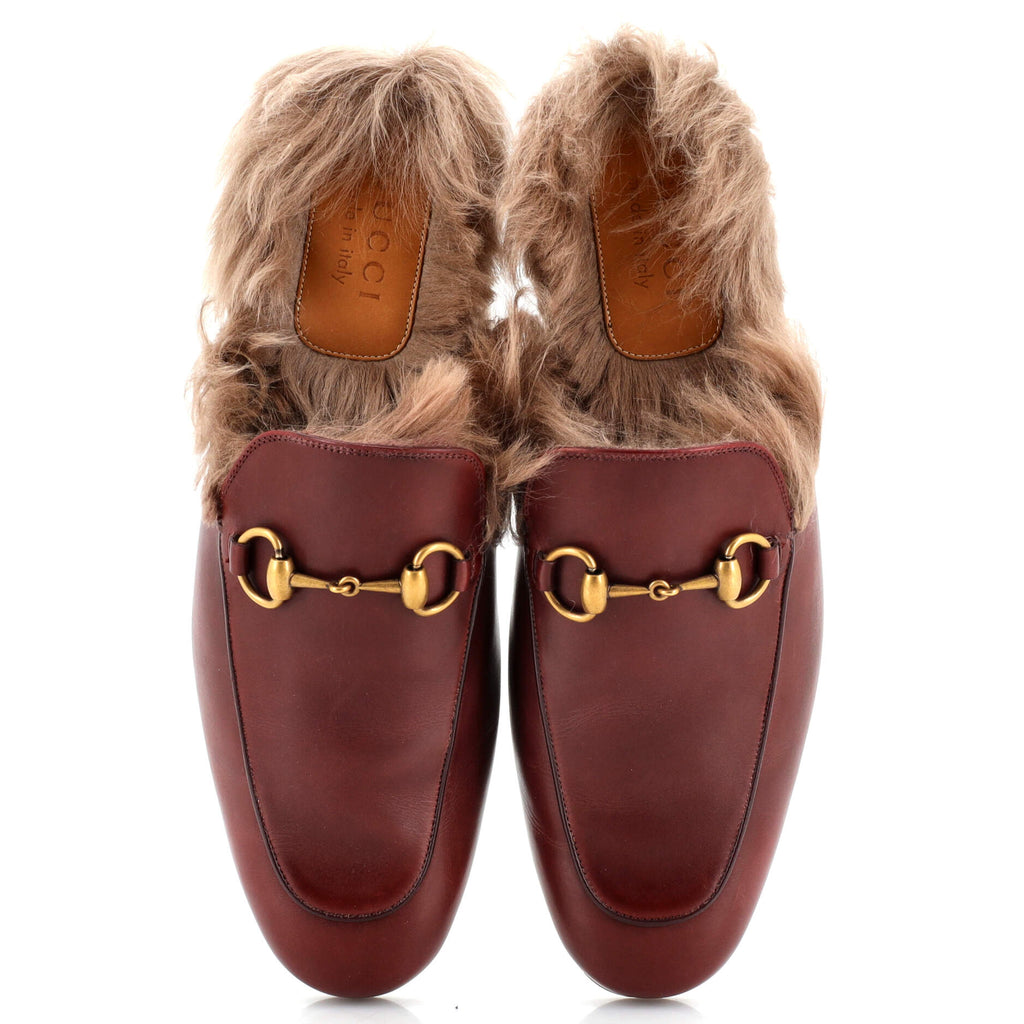 Men's Princetown Mules Leather with Fur