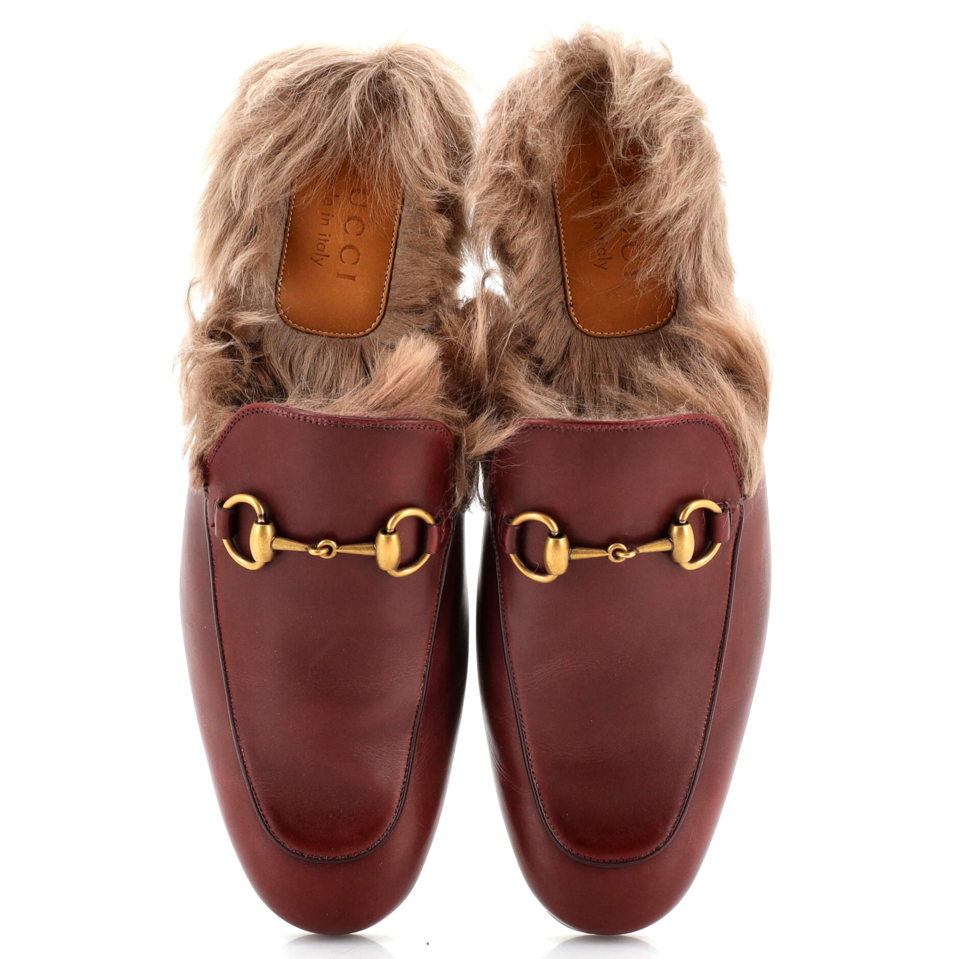 Men's Princetown Mules Leather with Fur