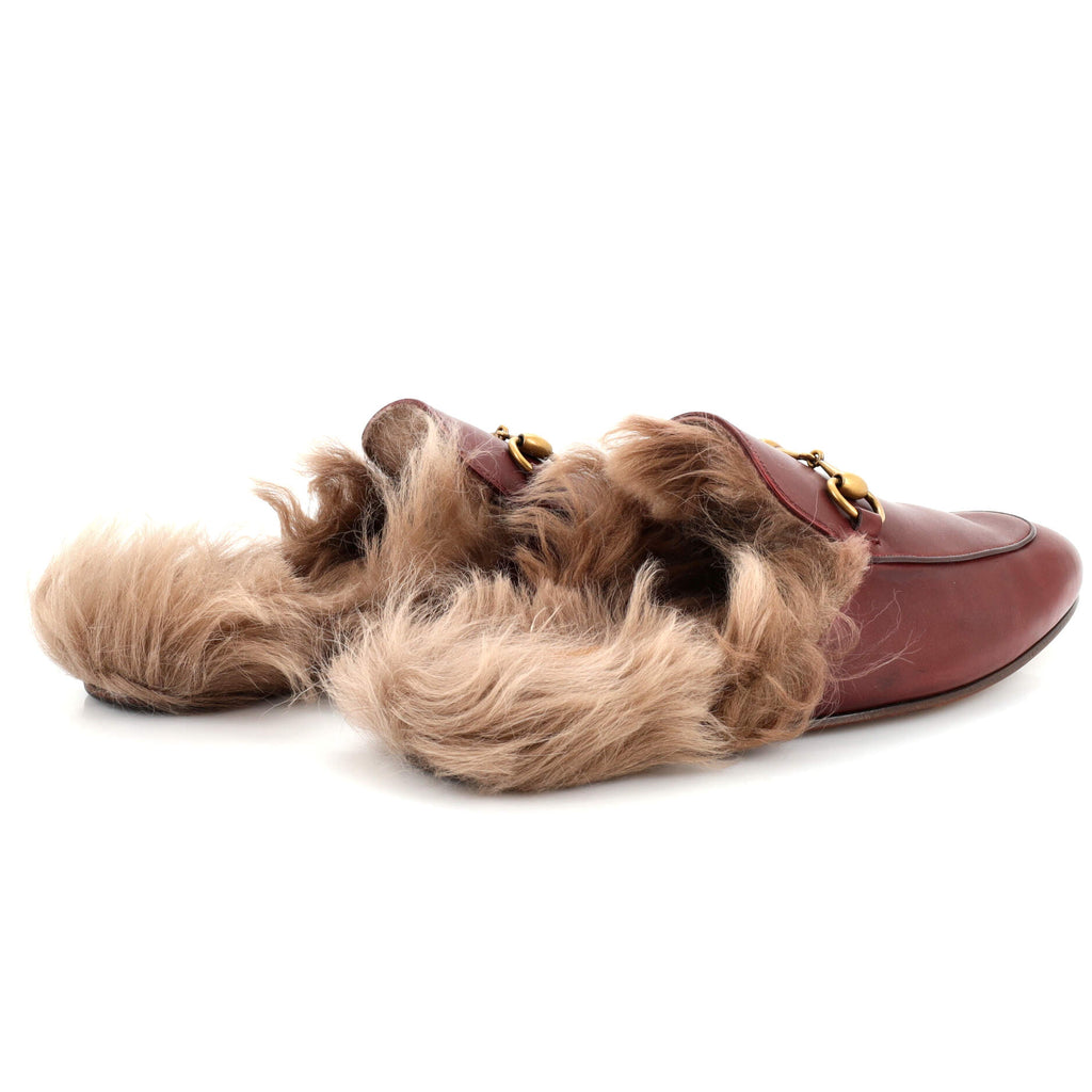 Men's Princetown Mules Leather with Fur