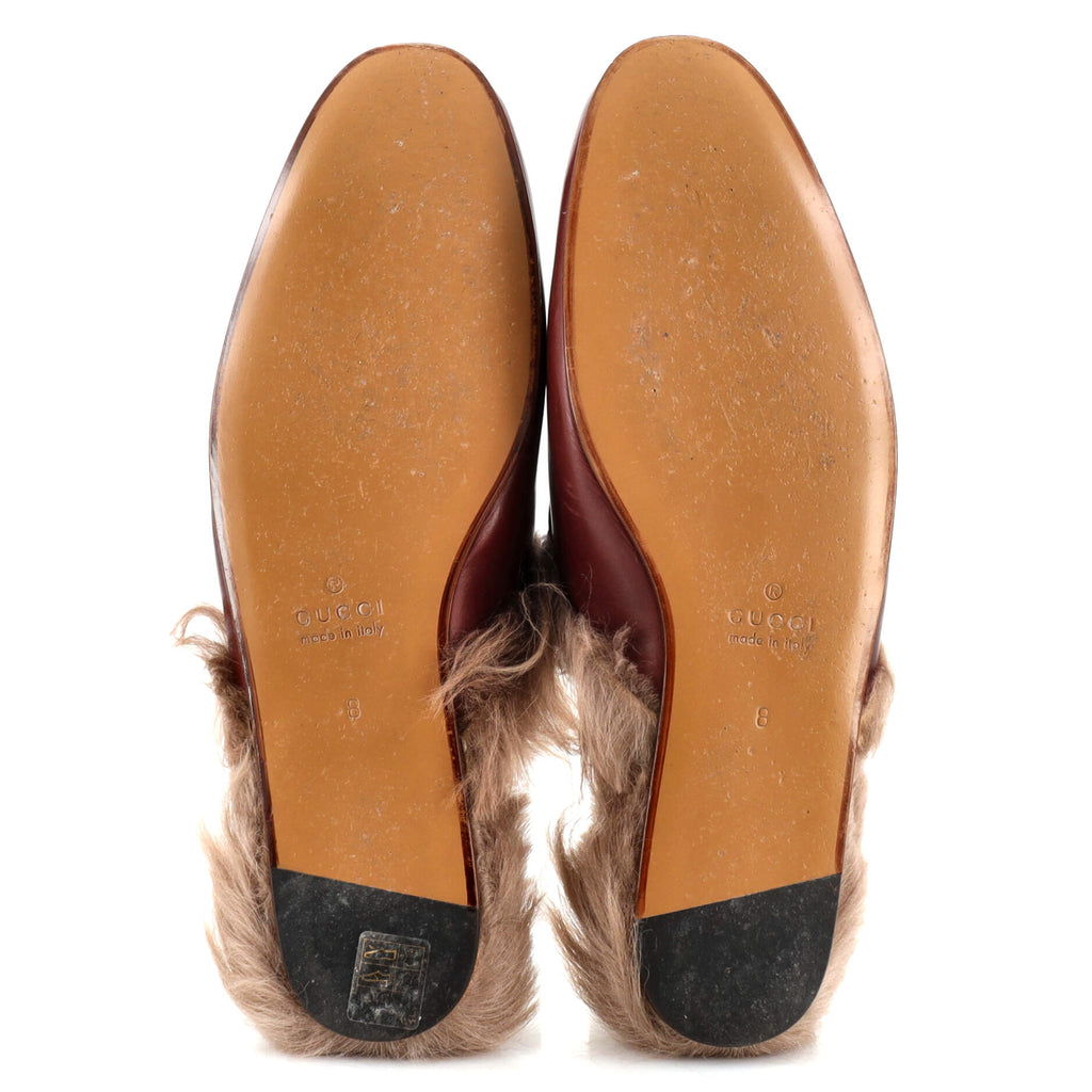 Men's Princetown Mules Leather with Fur
