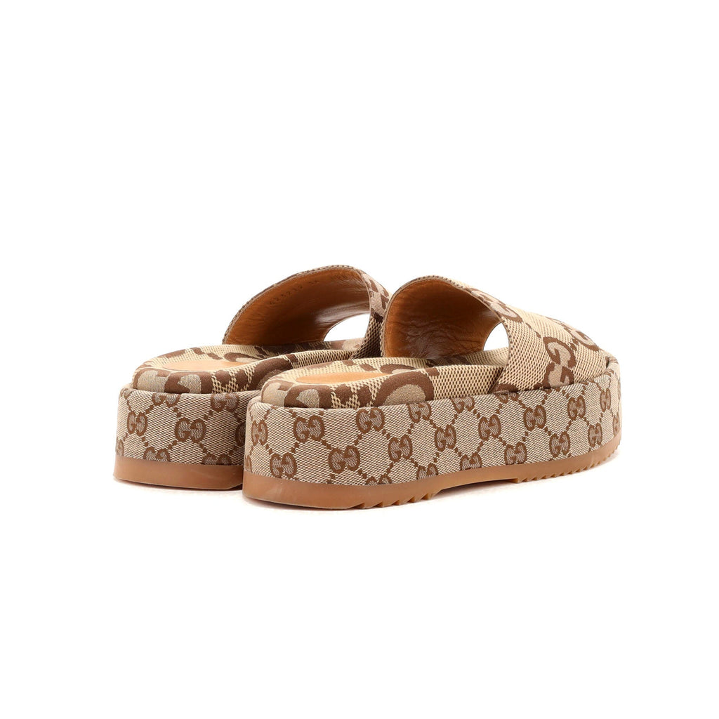 Women's Angelina Platform Slide Sandals GG Canvas