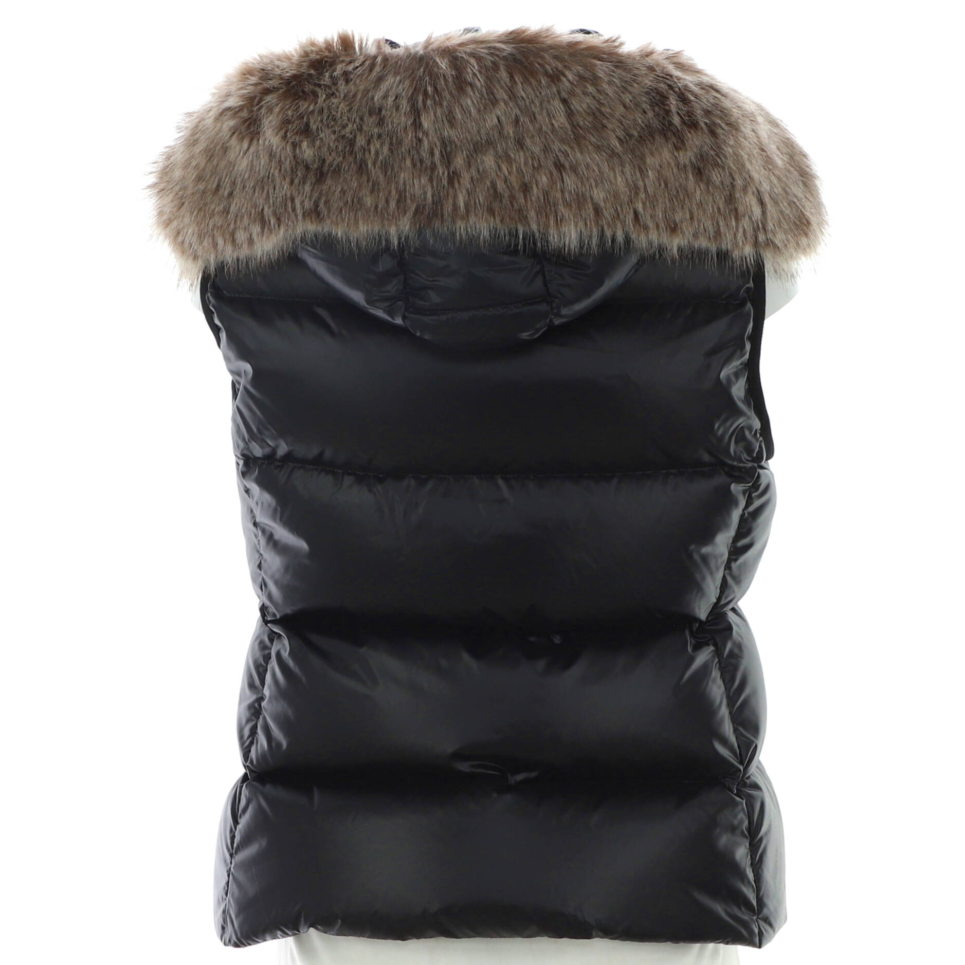 Women's Balabio Hooded Puffer Vest Quilted Polyamide with Down and Fur