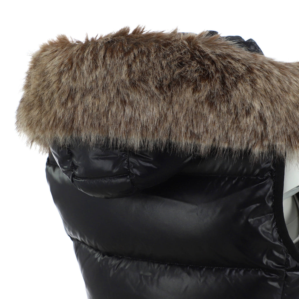 Women's Balabio Hooded Puffer Vest Quilted Polyamide with Down and Fur