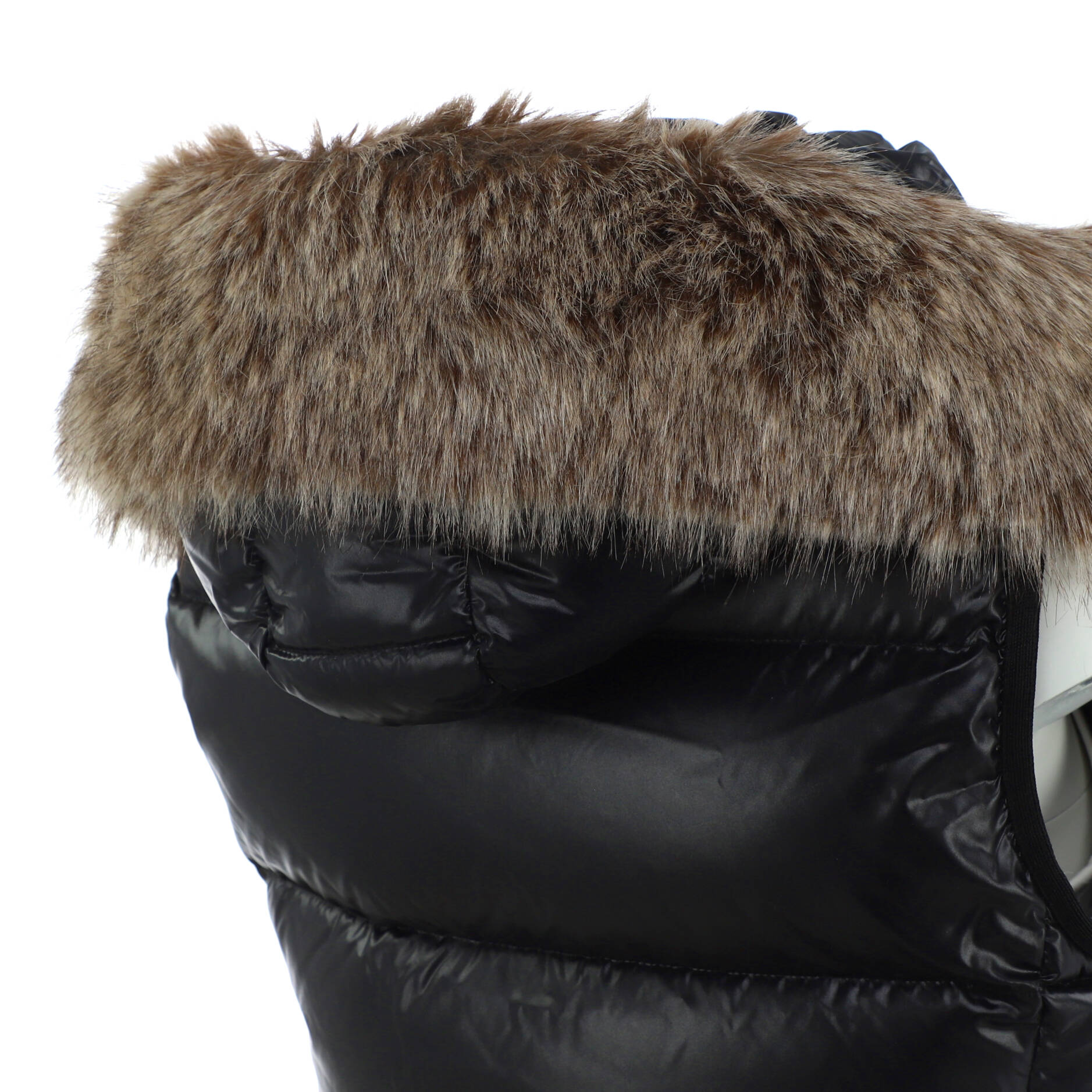Women's Balabio Hooded Puffer Vest Quilted Polyamide with Down and Fur