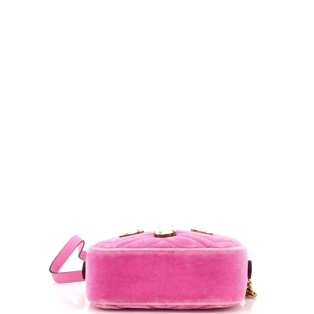 GG Marmont Shoulder Bag Crystal Embellished Matelasse Velvet Mini