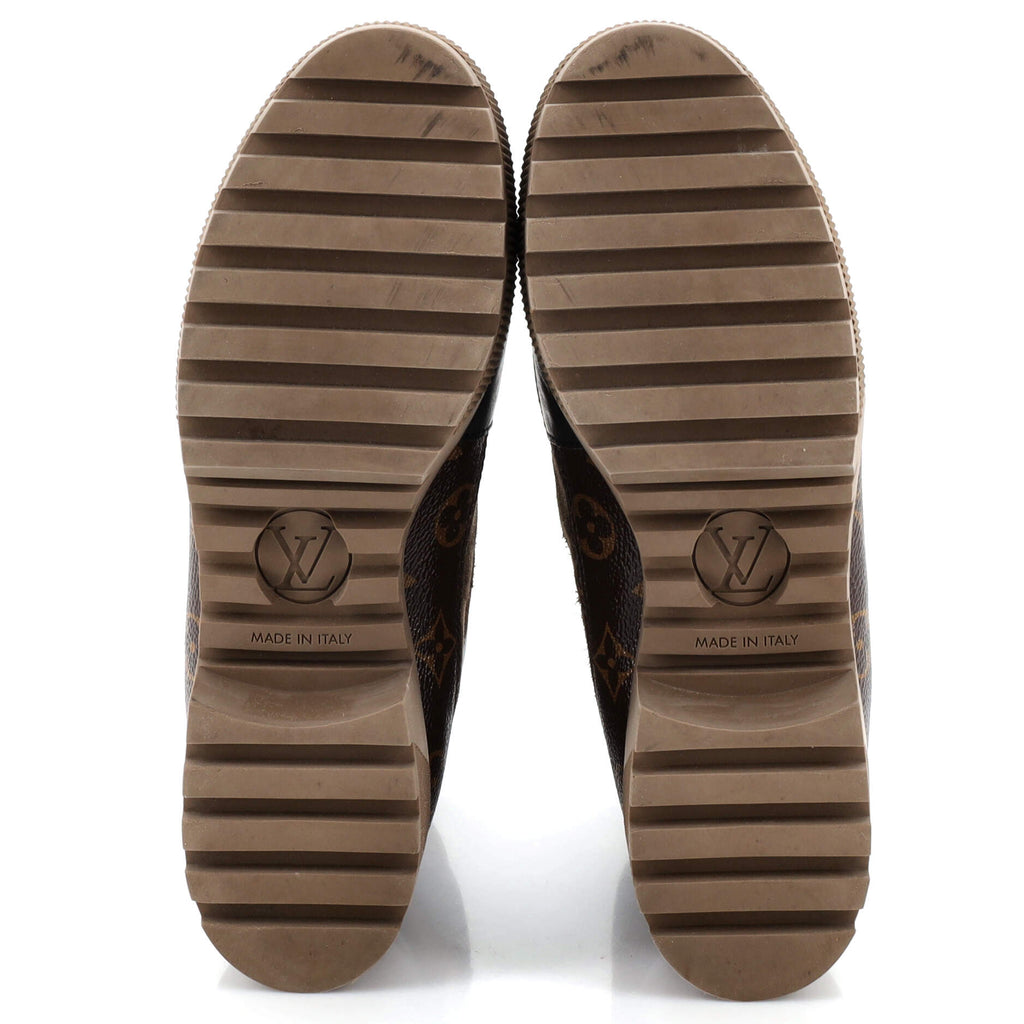 Women's Laureate Platform Desert Boots Suede with Monogram Canvas