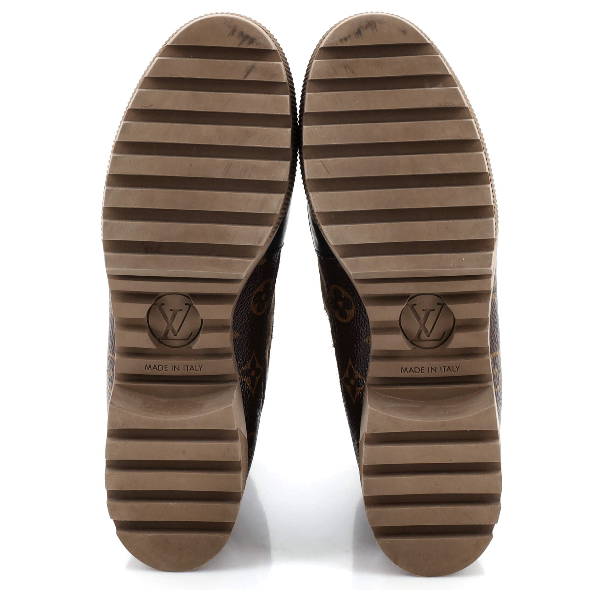 Women's Laureate Platform Desert Boots Suede with Monogram Canvas