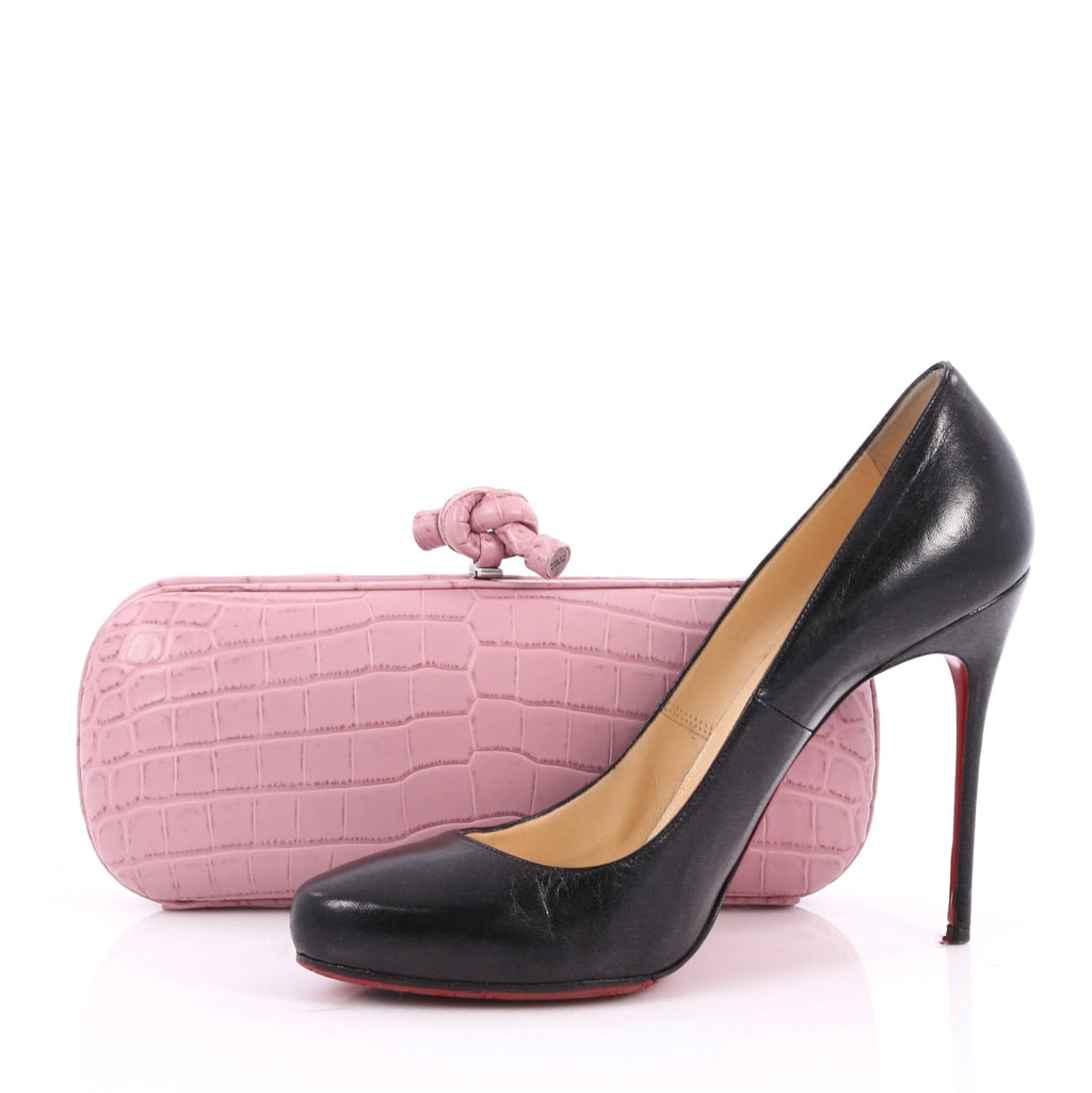 Box Knot Clutch Crocodile Long