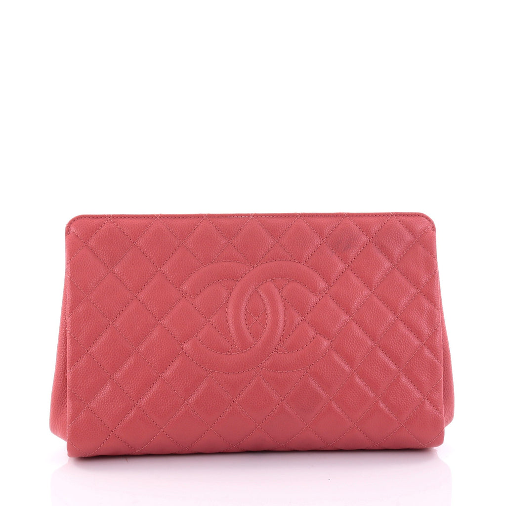 Timeless CC Clutch Quilted Caviar Large