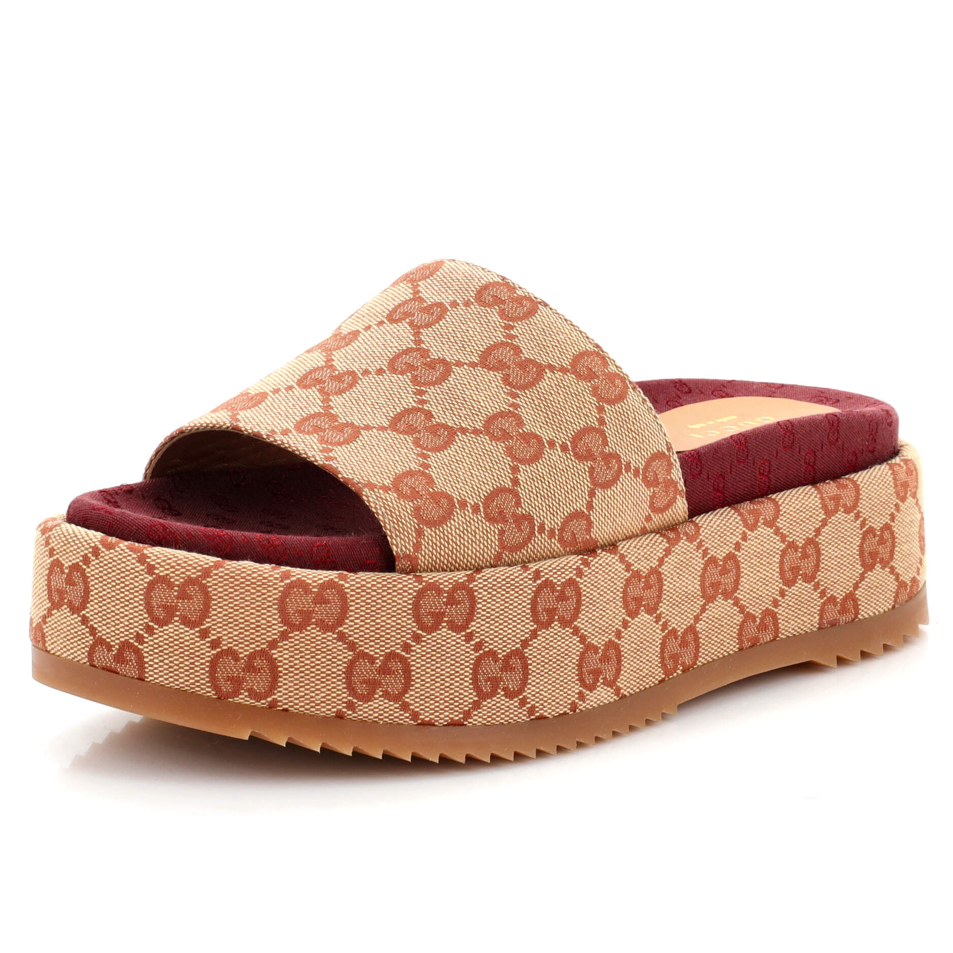 Women's Angelina Platform Slide Sandals GG Canvas