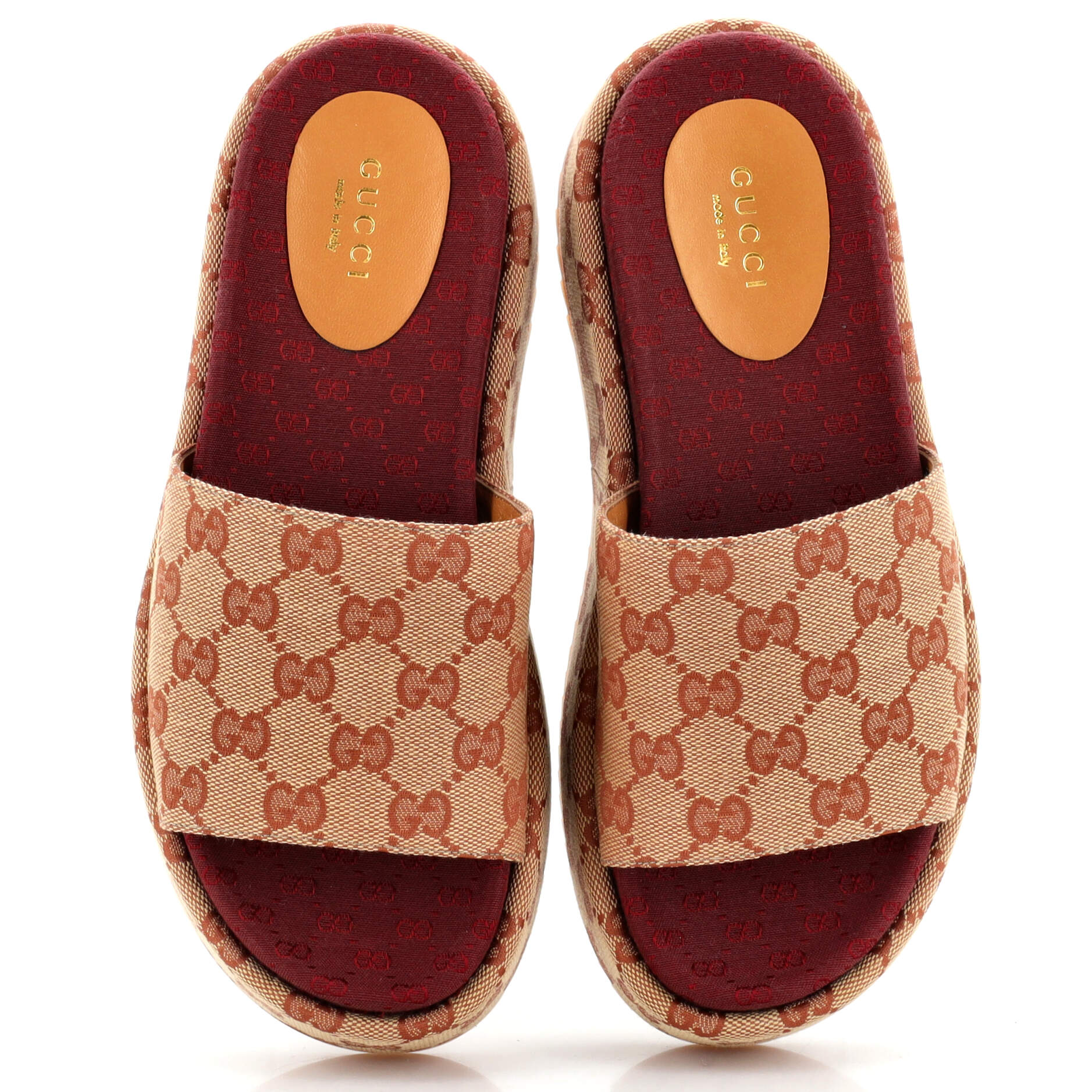 Women's Angelina Platform Slide Sandals GG Canvas