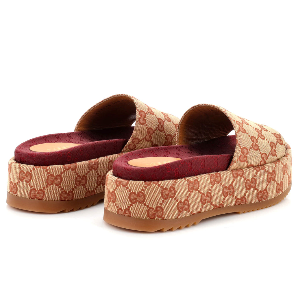 Women's Angelina Platform Slide Sandals GG Canvas