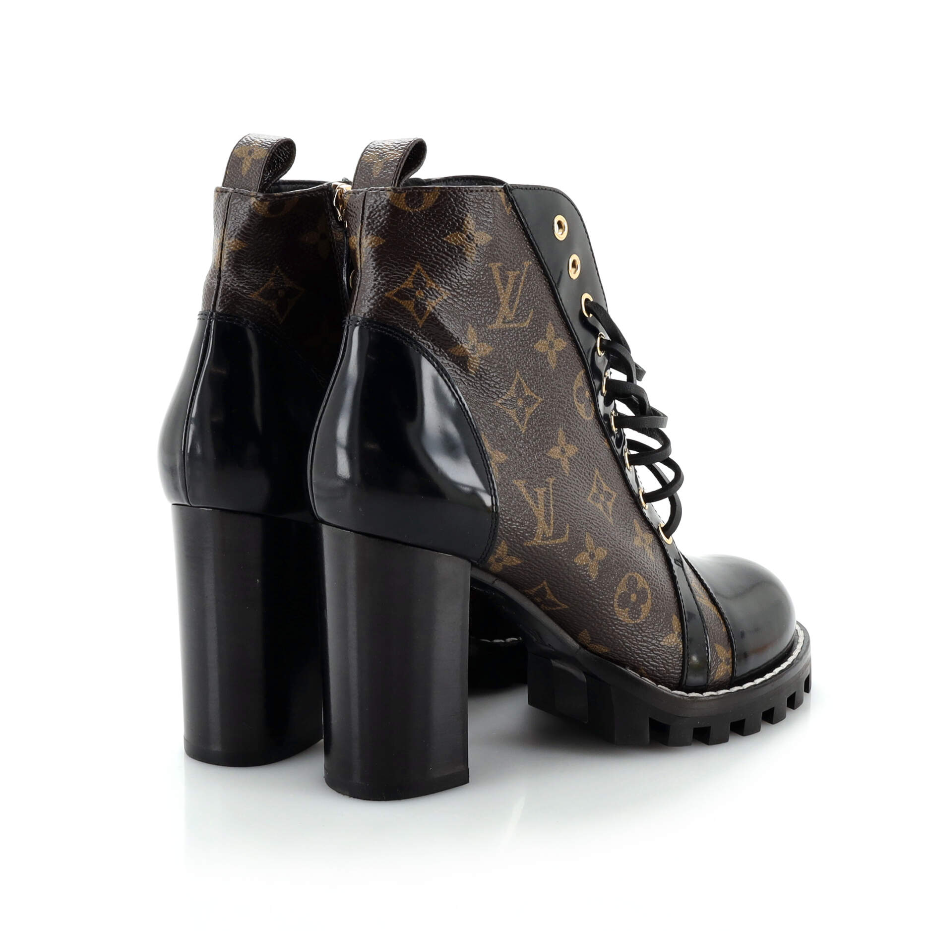 Women's Star Trail Ankle Boots Monogram Canvas with Patent