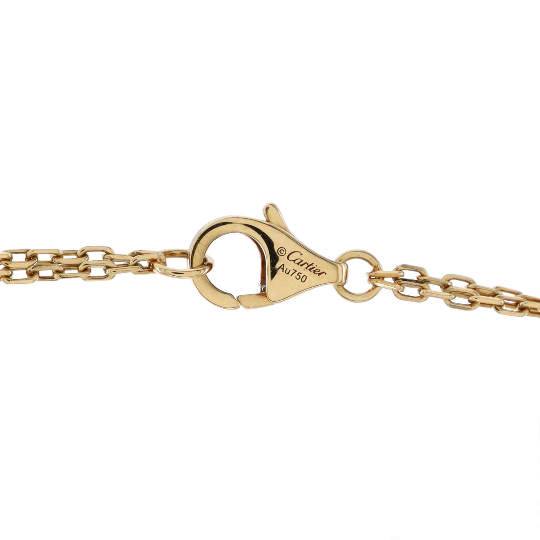 2 Diamonds Love Pendant Necklace 18K Yellow Gold and Diamonds