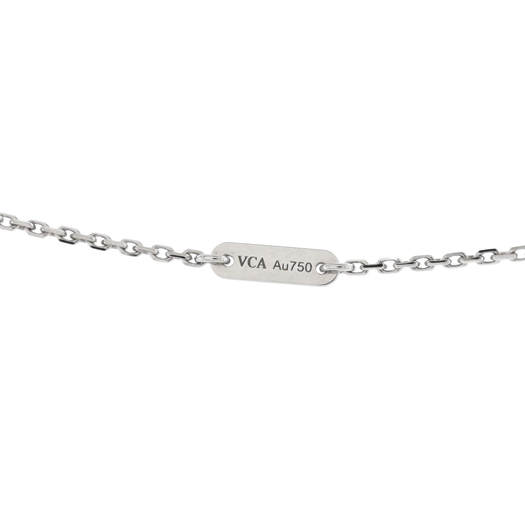 Sweet Alhambra Butterfly Pendant Necklace 18K White Gold with Turquoise