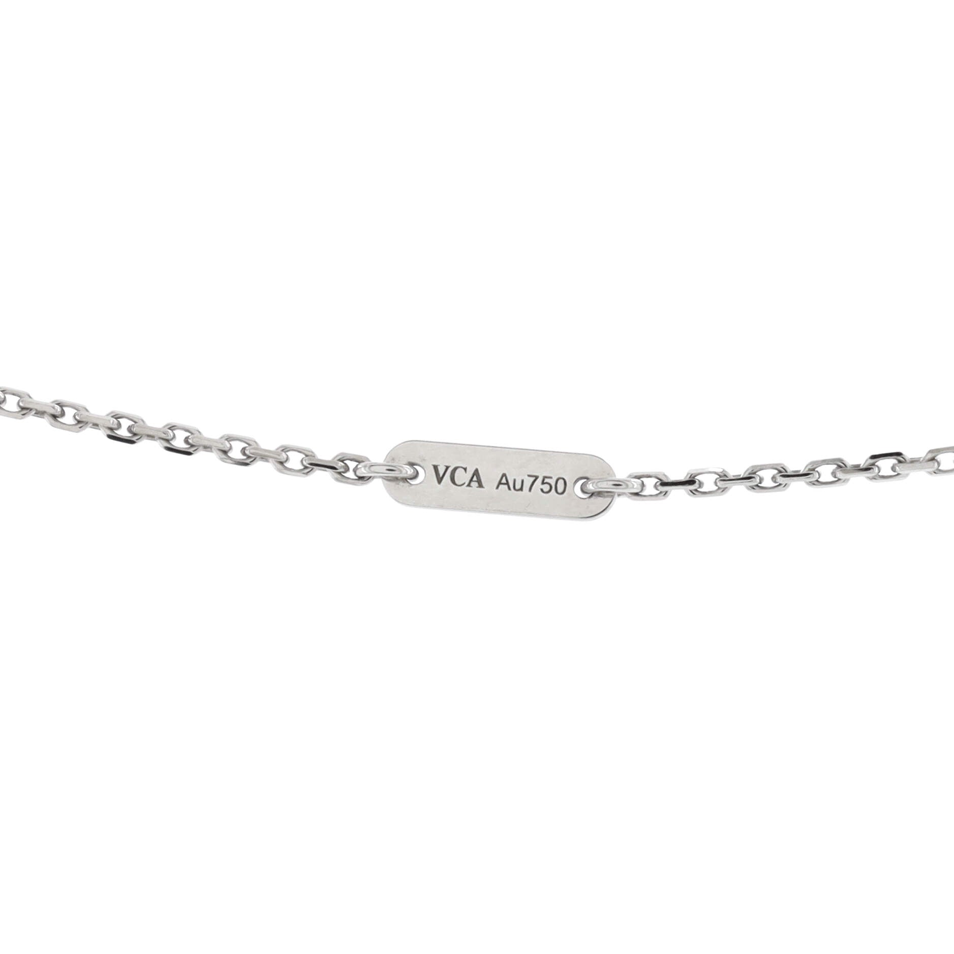 Sweet Alhambra Butterfly Pendant Necklace 18K White Gold with Turquoise