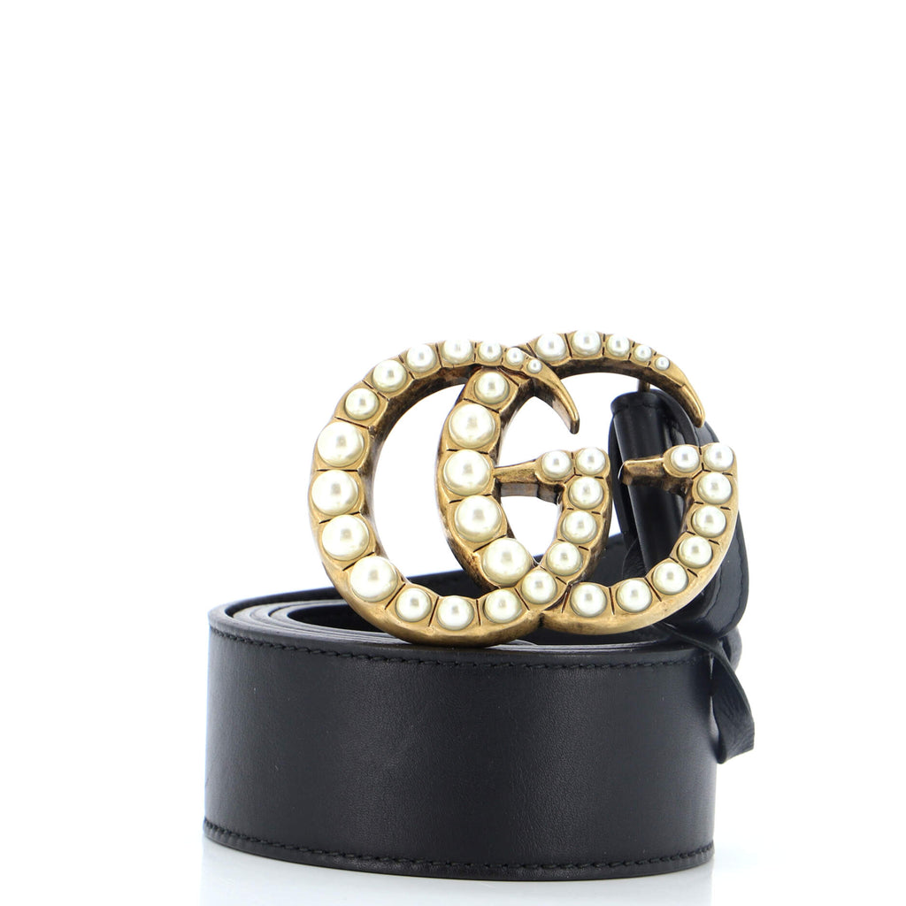 Pearly GG Marmont Belt Leather Wide 90