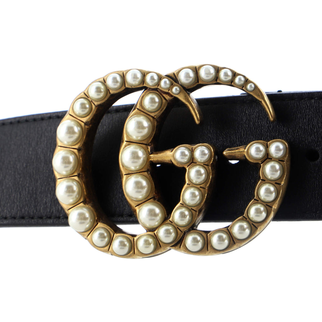 Pearly GG Marmont Belt Leather Wide 90