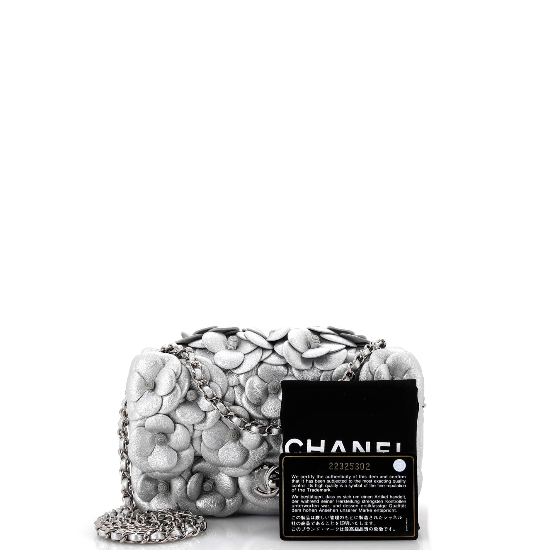 CC Camellia Flap Bag Embellished Lambskin Mini