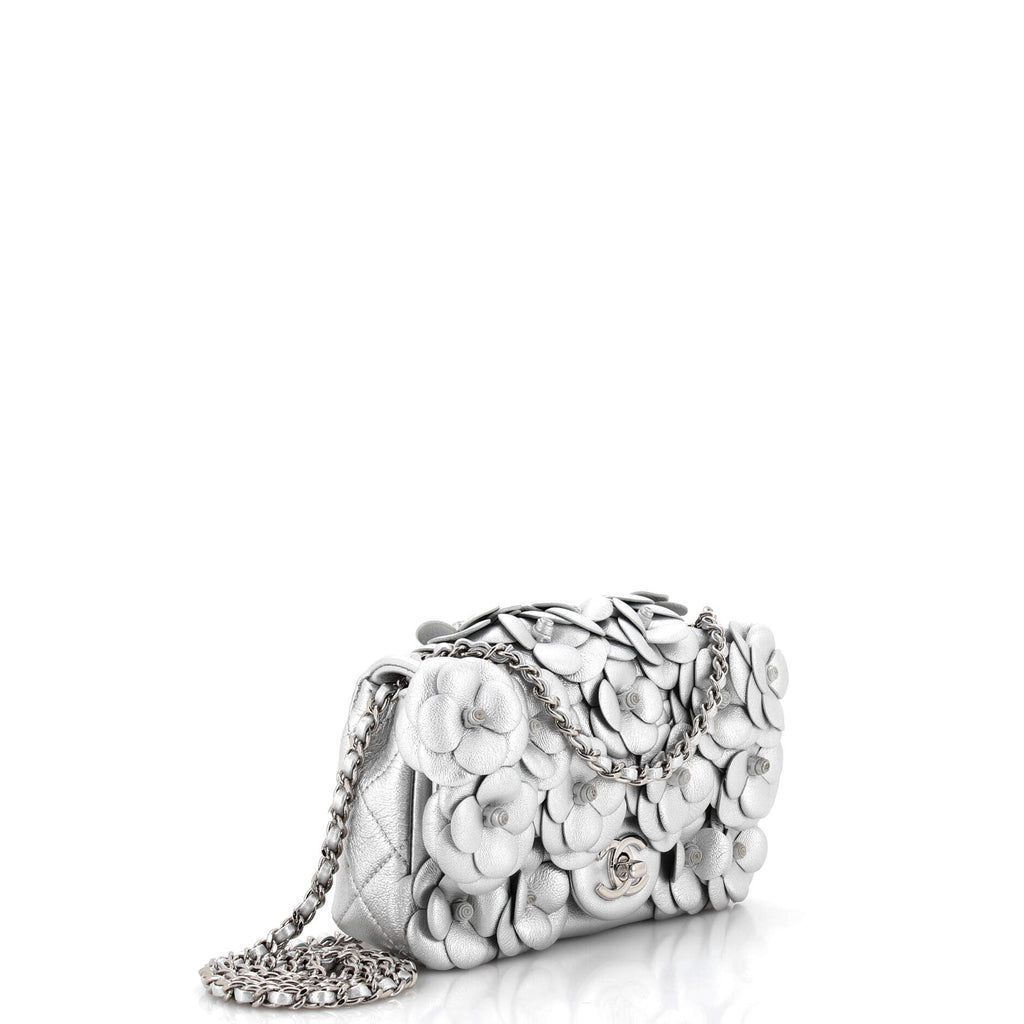 CC Camellia Flap Bag Embellished Lambskin Mini
