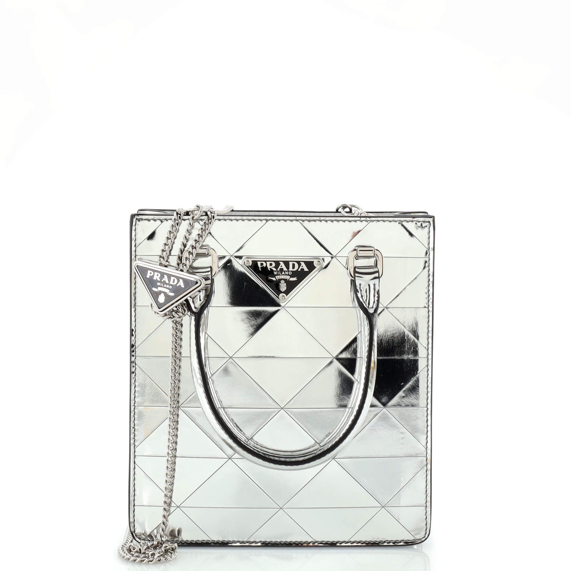 Triangle Tote Spazzolato Leather Mini