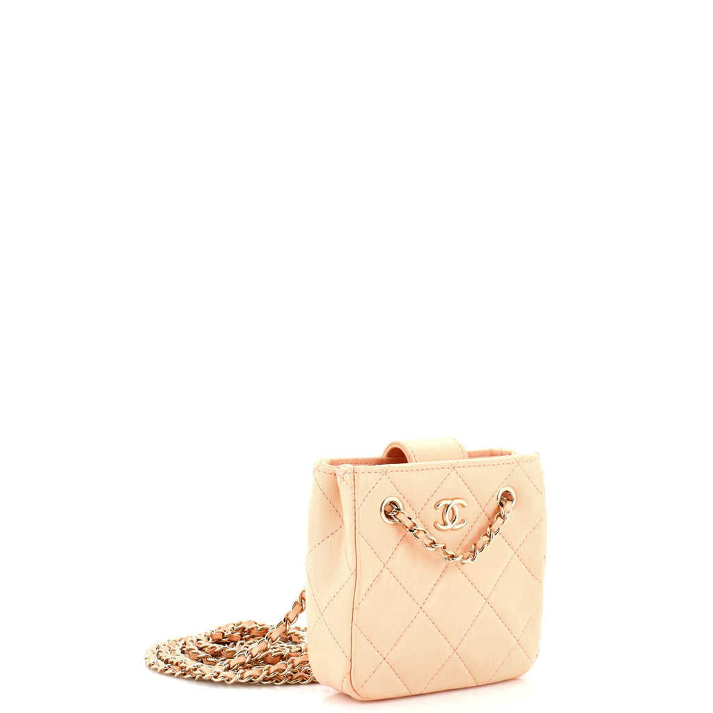 CC Square Clutch with Chain Quilted Lambskin Mini