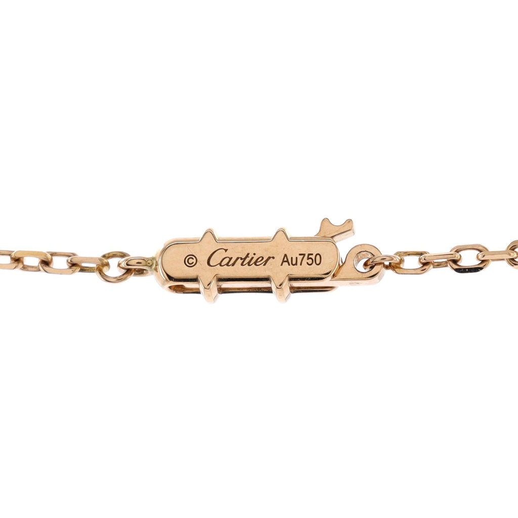 Agrafe Drop Pendant Necklace 18K Rose Gold and Diamonds