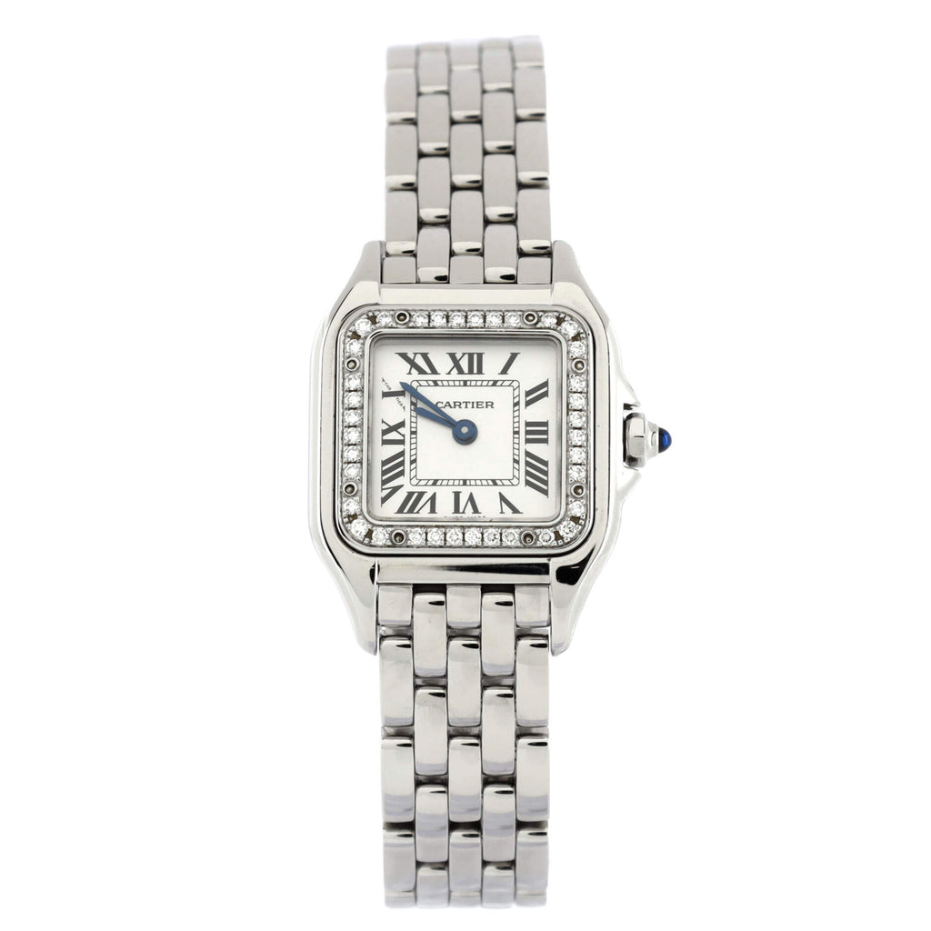 Panthere de Cartier Quartz Watch Stainless Steel with Diamond Bezel 22