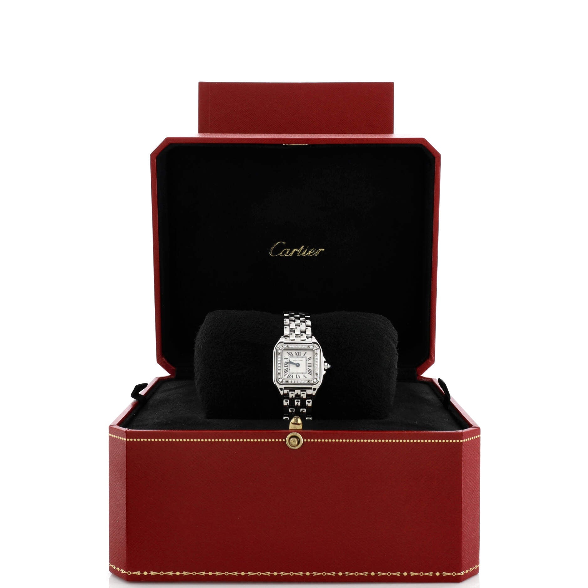 Panthere de Cartier Quartz Watch Stainless Steel with Diamond Bezel 22