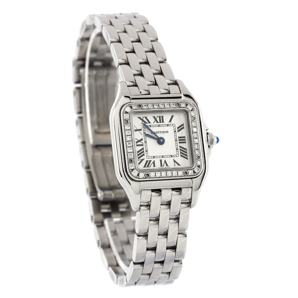 Panthere de Cartier Quartz Watch Stainless Steel with Diamond Bezel 22