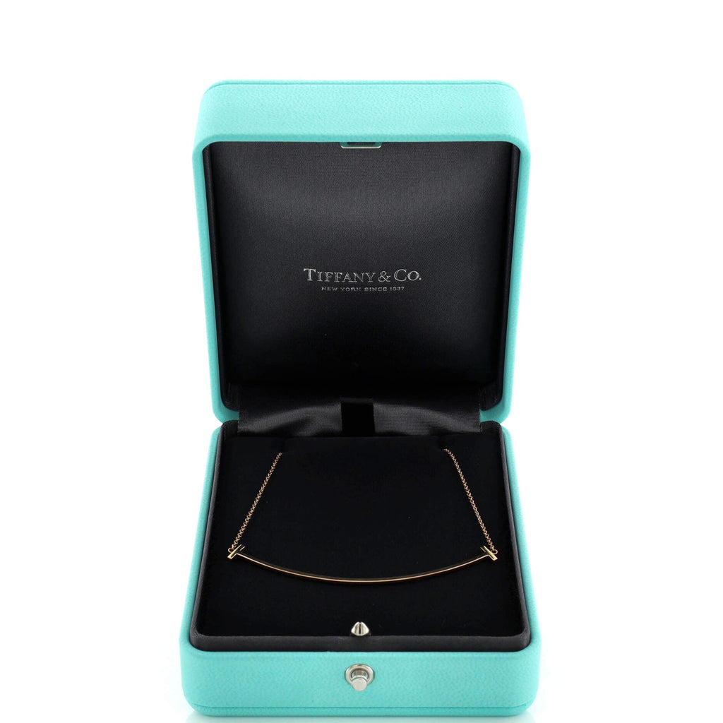 T Smile Pendant Necklace 18K Rose Gold Large