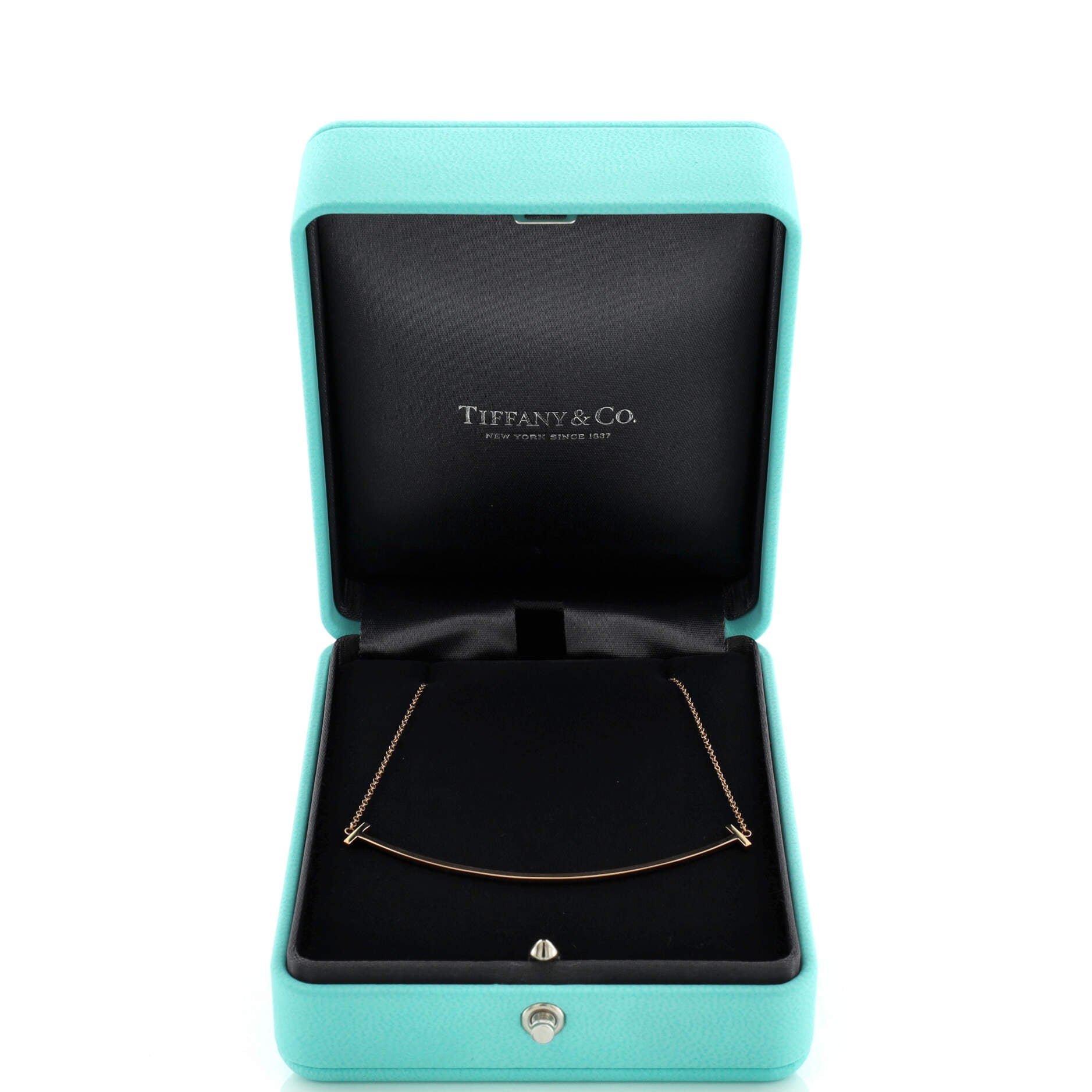 T Smile Pendant Necklace 18K Rose Gold Large