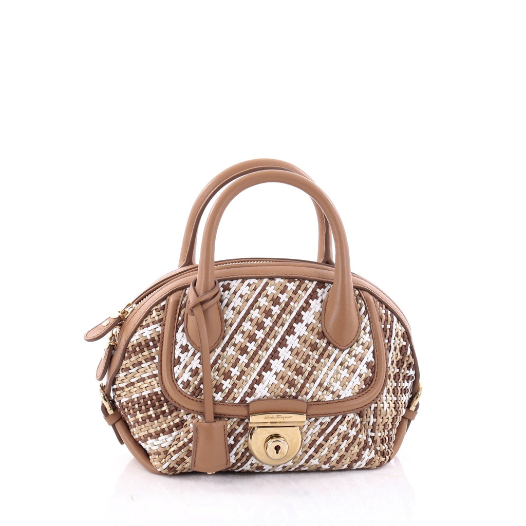 Fiamma Satchel Woven Leather Mini