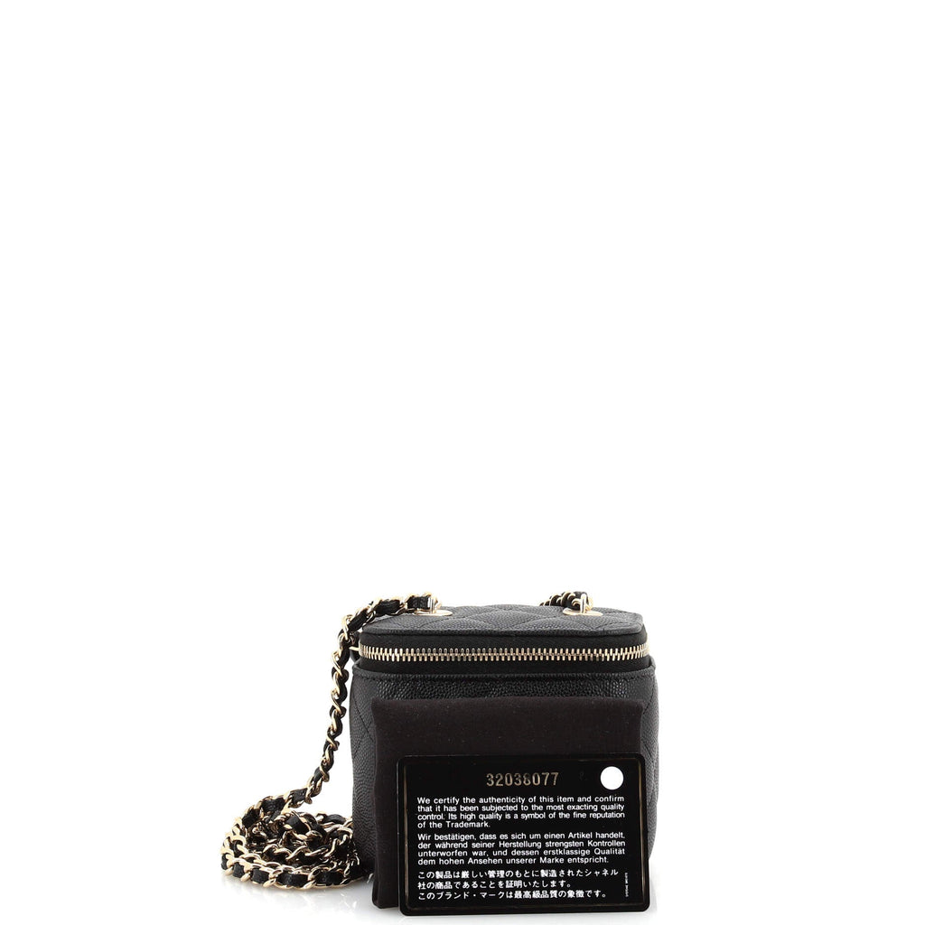 Classic Vanity Case with Chain Quilted Caviar Mini